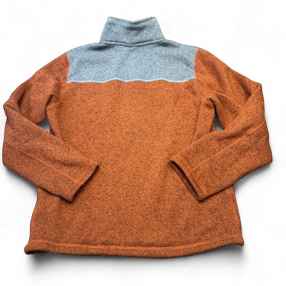 The North Face Mens Gordon Lyons Quarter Zip Fleece‎ Pullover Orange Gray M